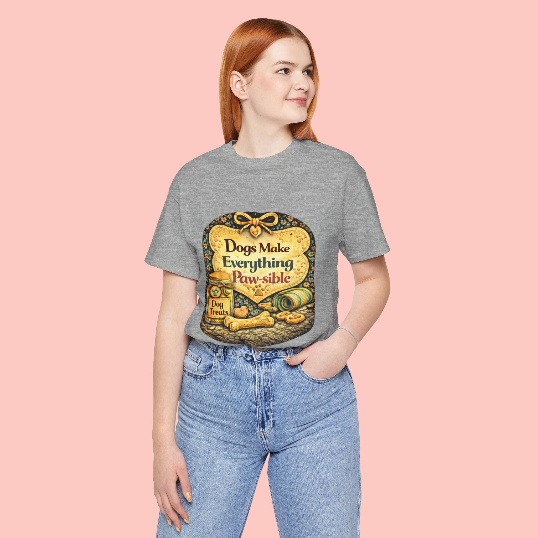 Dog Lover T‑Shirt – "Dogs Make Everything Paw‑sible" Vintage Pet Rescue Tee
