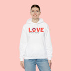 Dog Lover Hoodie — "LOVE (paw) My Dog > People" Graphic Sweatshirt