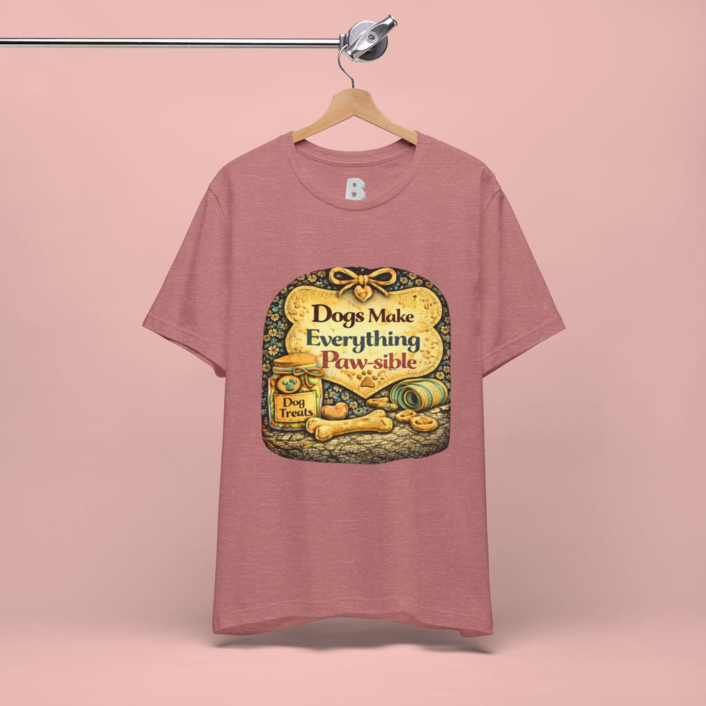 Dog Lover T‑Shirt – "Dogs Make Everything Paw‑sible" Vintage Pet Rescue Tee