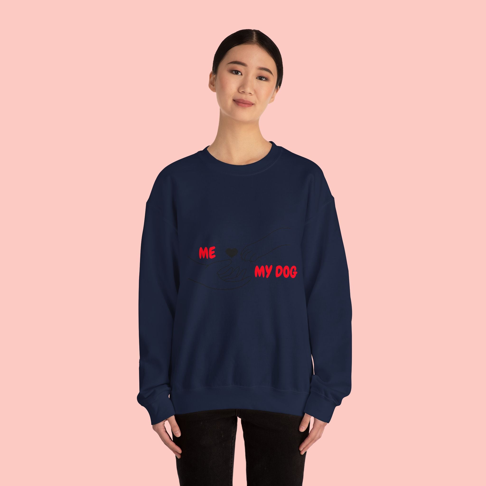Dog Lover Crewneck Sweatshirt — "Me  My Dog" Minimalist Paw Print Design