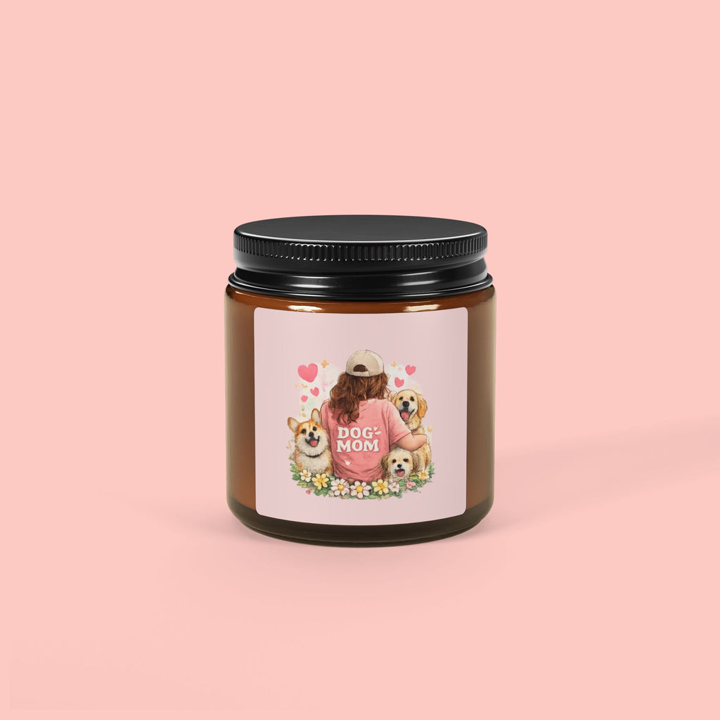 Dog Mom Soy Candle — Amber Jar Scented Candle (Multi-Size)