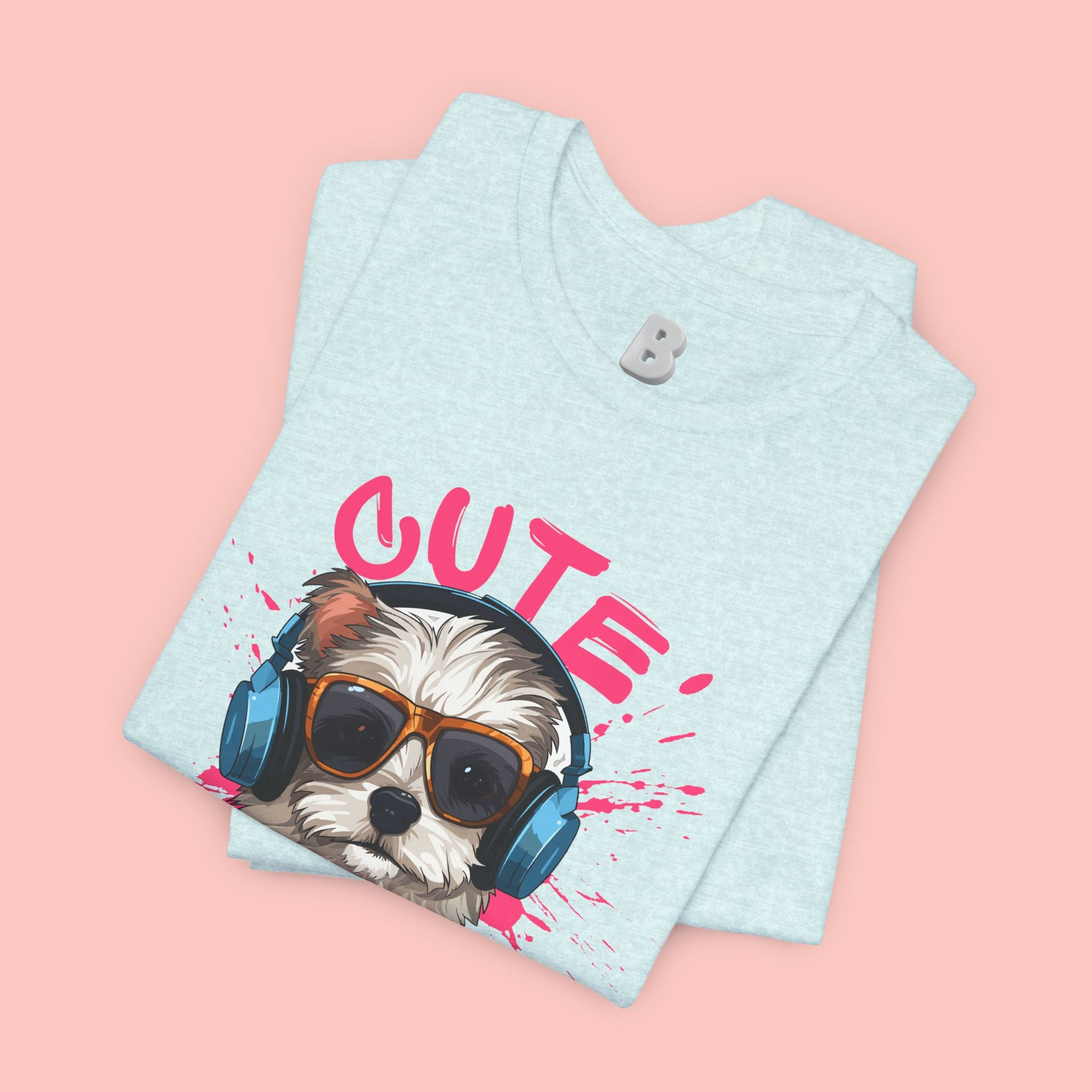 Cute Dog Tee — Headphones Puppy Graphic T-Shirt