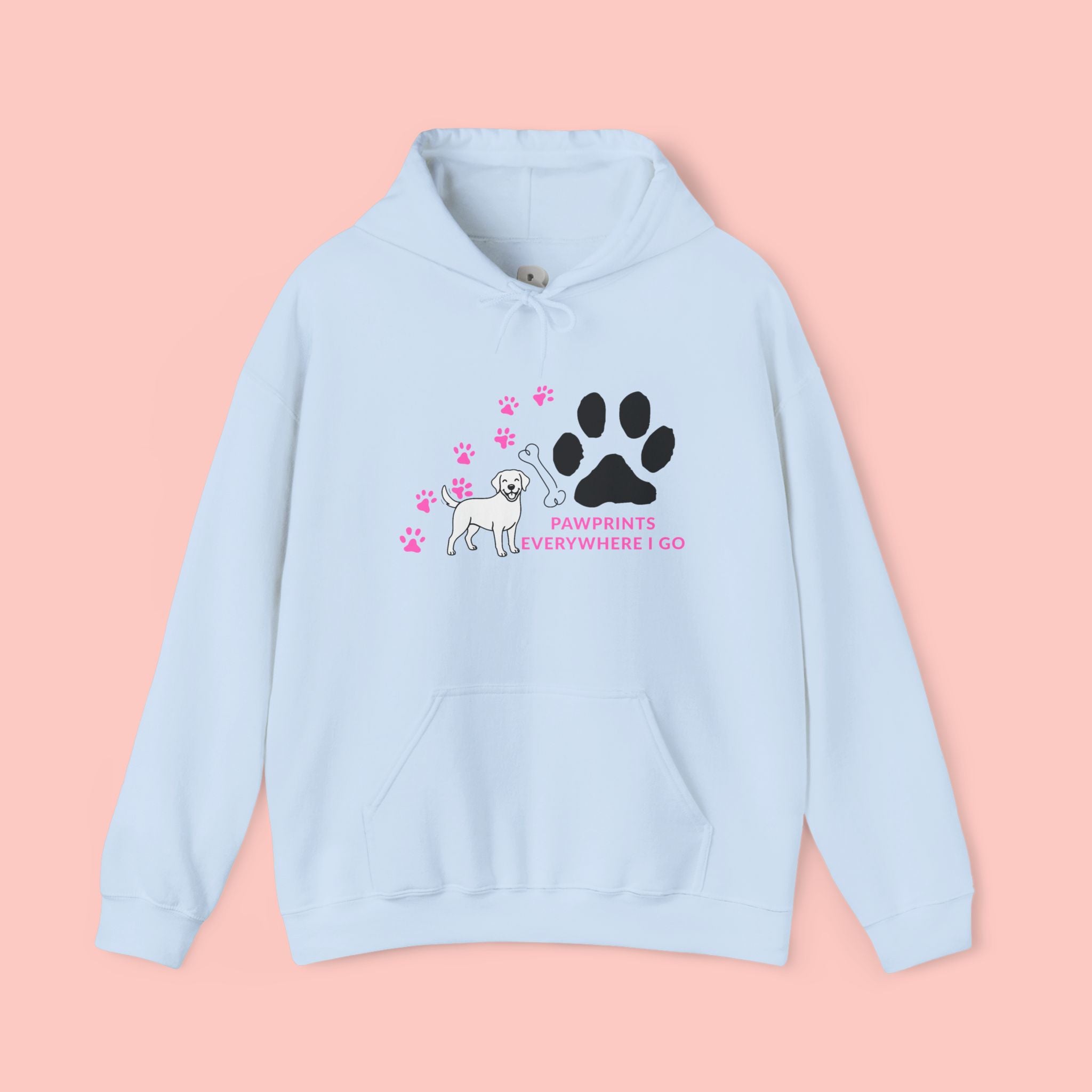 Dog Lover Hoodie — "Pawprints Wherever I Go" Pullover