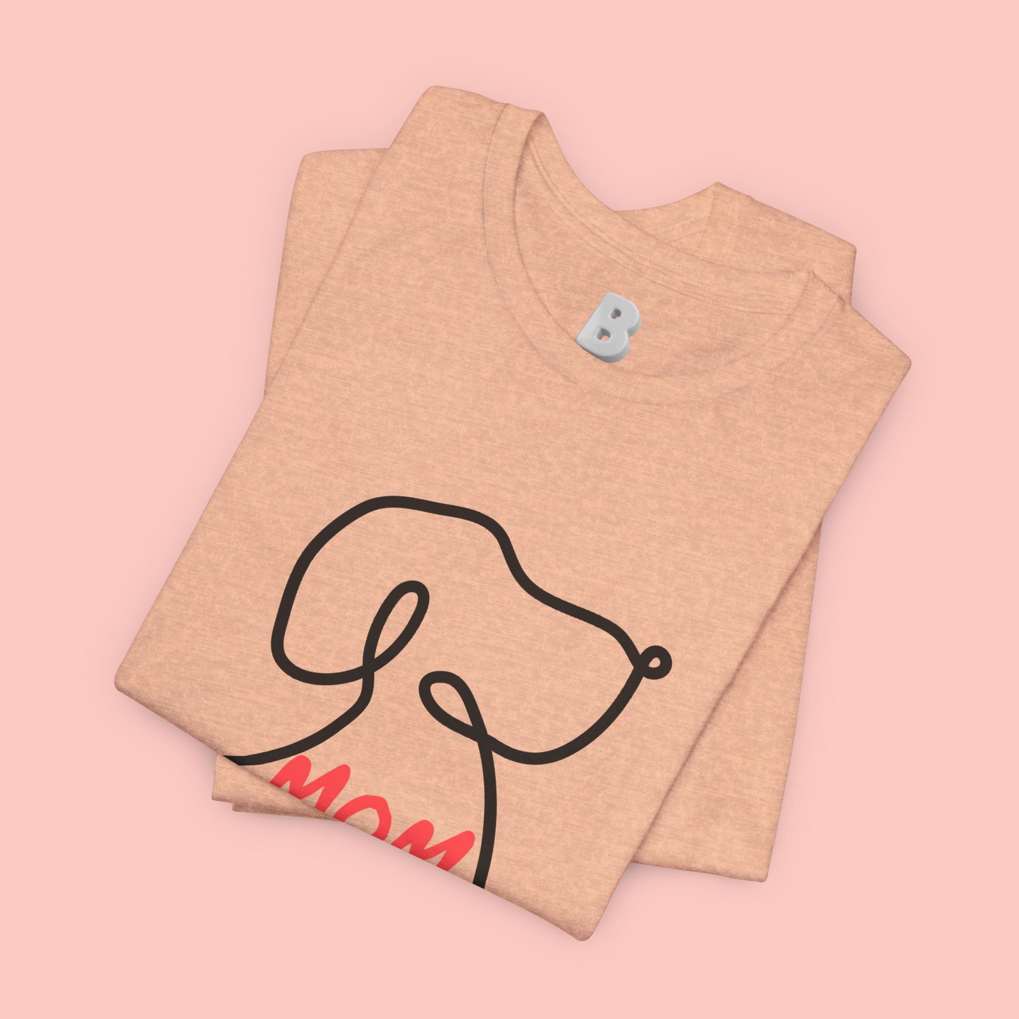 Mom Dog T-Shirt — Minimal Line Art Puppy Tee for Dog Moms, Mother's Day Gift