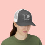 Dog Mom Trucker Cap — Rhinestone Lettering Snapback Hat