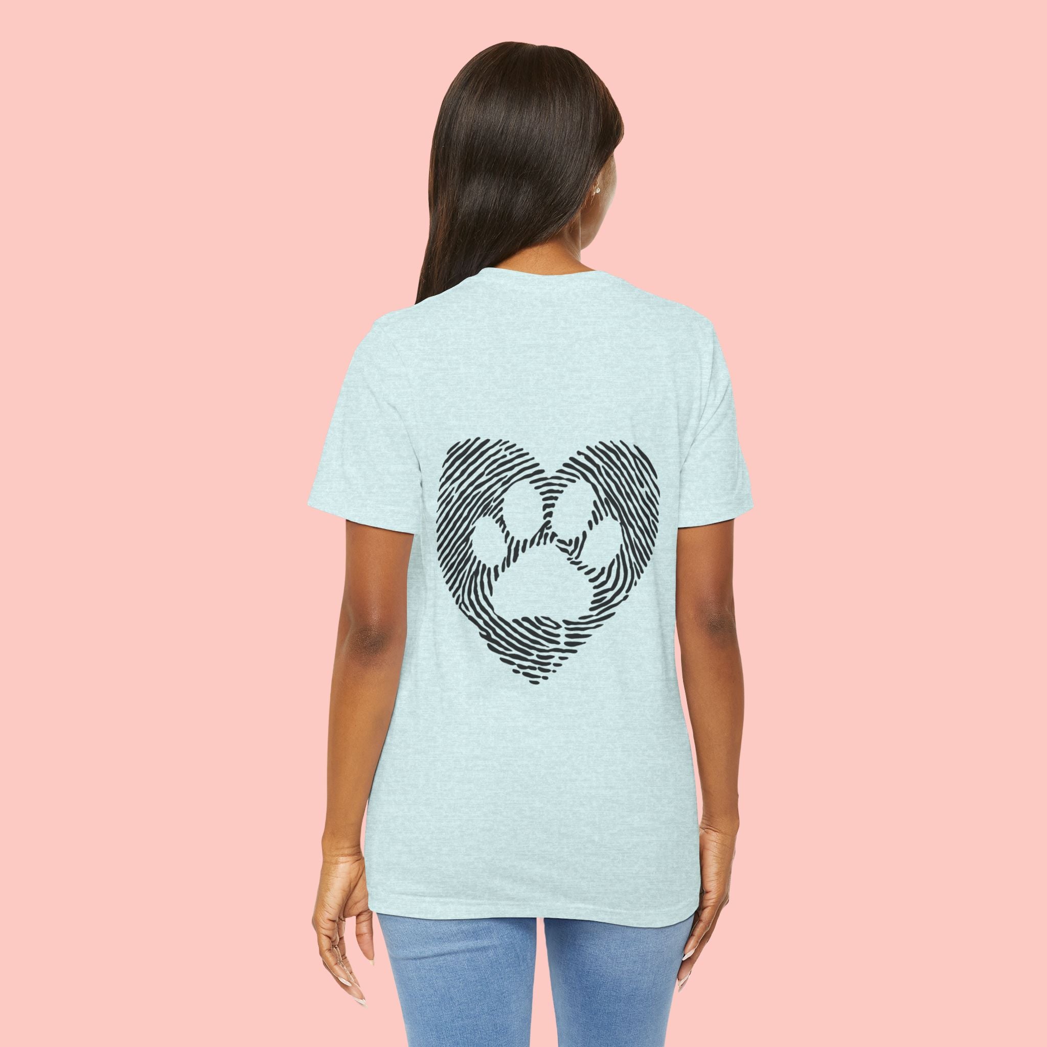 T-Shirt — Heart Pawprint Fingerprint Design (Pet Lover Gift)