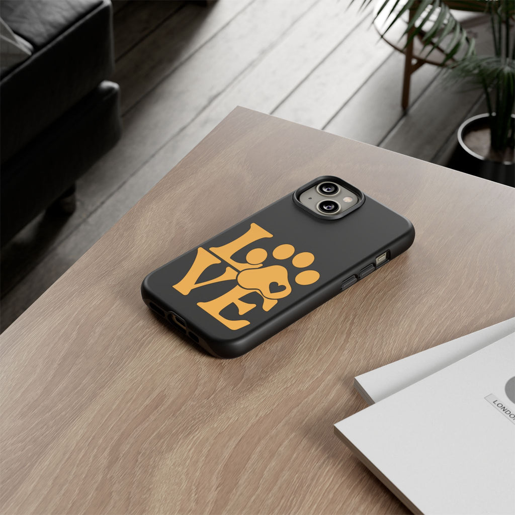 Phone Case — LOVE Paw Print Design (Pet Lover Protective Case)