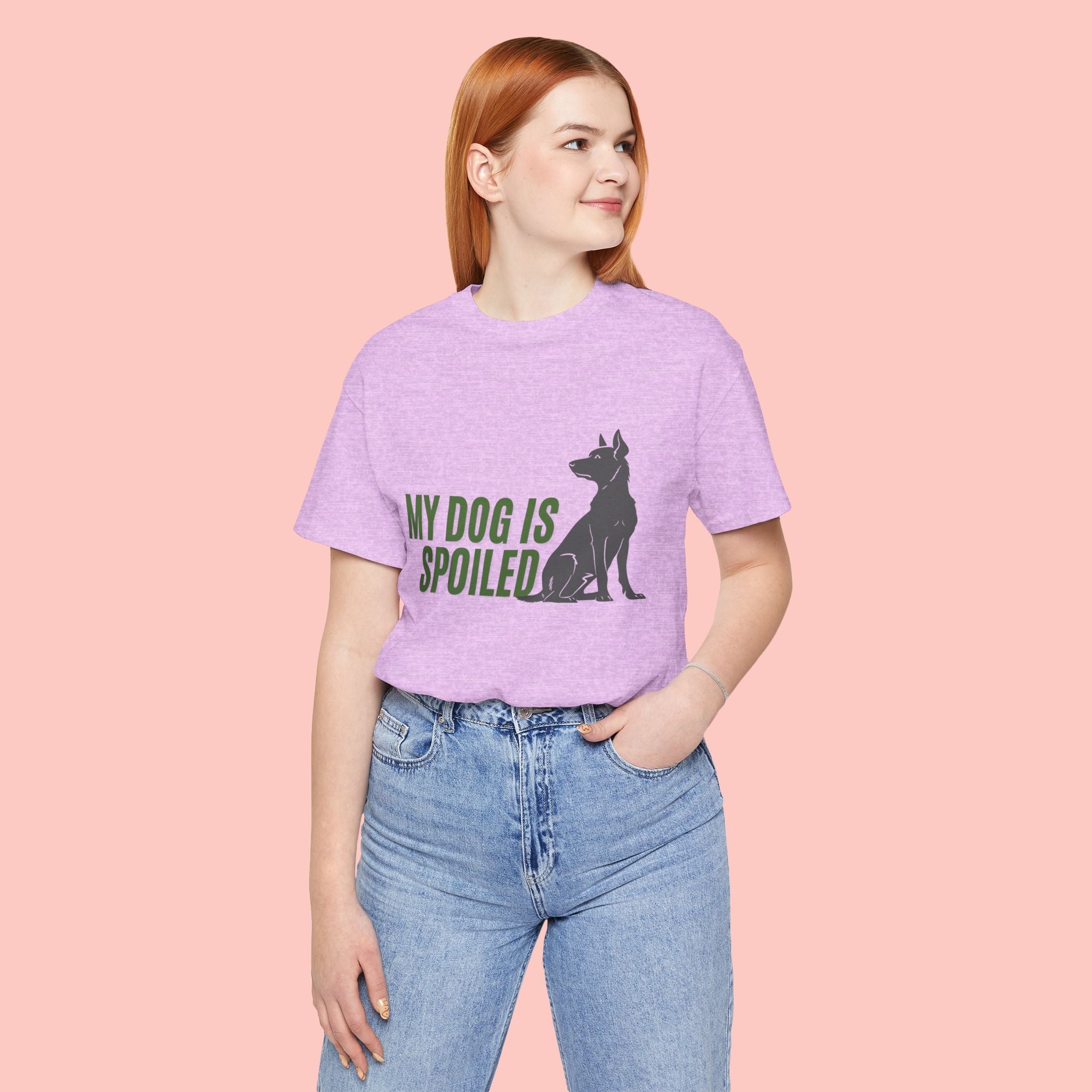 My Dog Is Spoiled T‑Shirt — Funny Dog Lover Tee with Sitting Dog Graphic