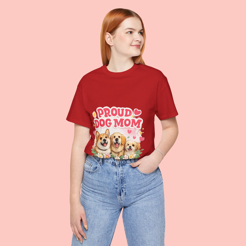 Proud Dog Mom T-Shirt — Cute Corgi & Golden Retriever Floral Tee for Pet Lovers