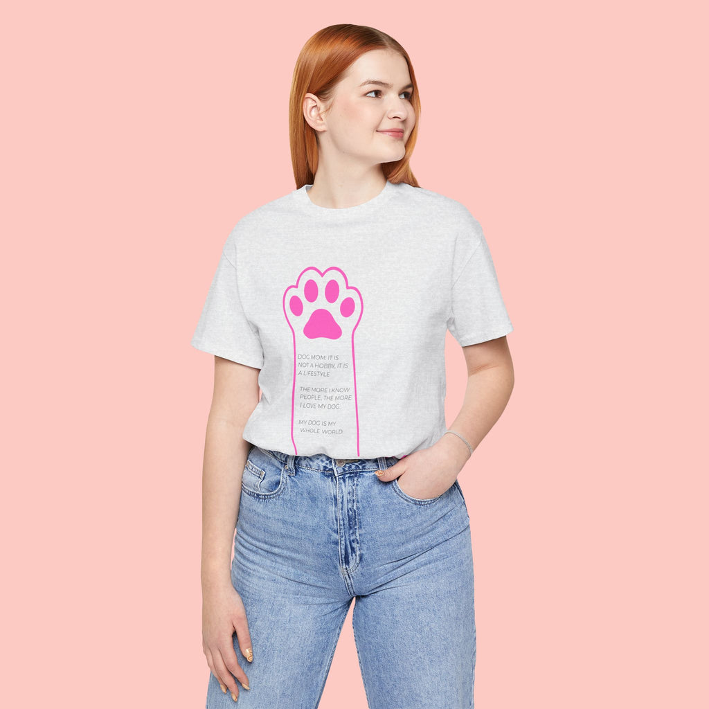 Blessed Dog Mom T-Shirt — Pink Paw Graphic Tee