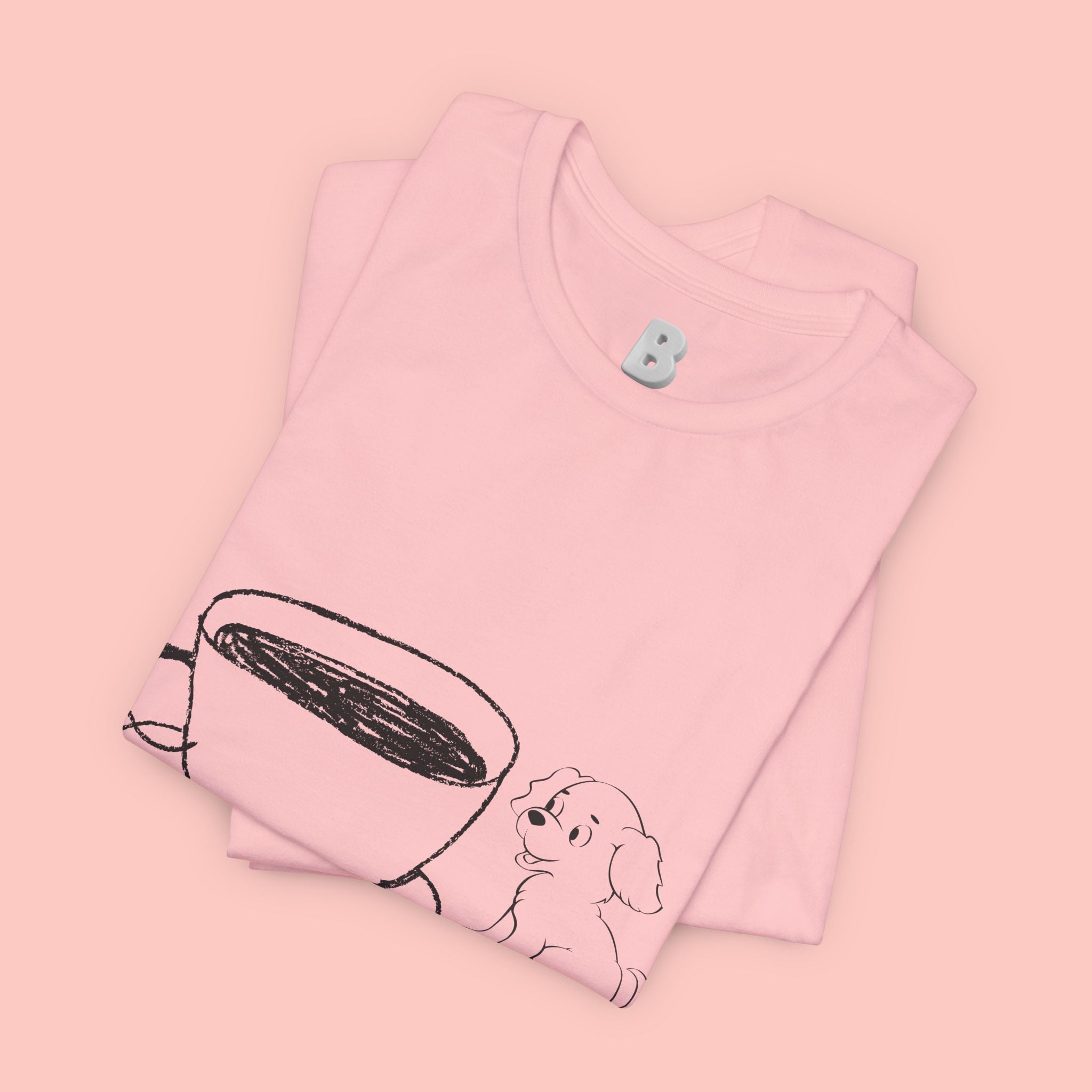 Coffee With My Dog T‑Shirt — Cute Minimalist Dog & Coffee Tee