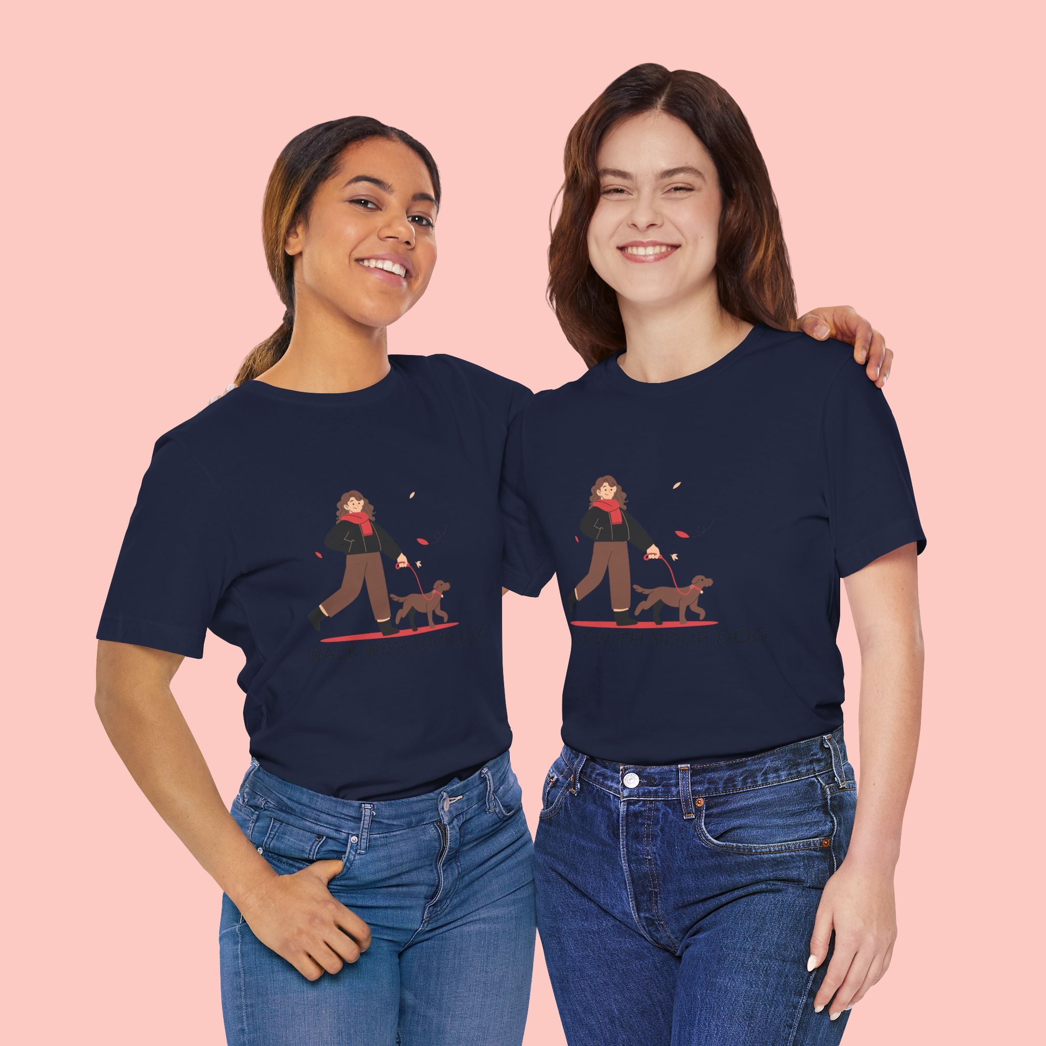 Walk With Your Dog Tee — Cute Dog Walking Graphic T-Shirt