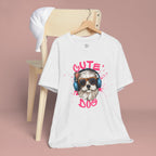Cute Dog Tee — Headphones Puppy Graphic T-Shirt