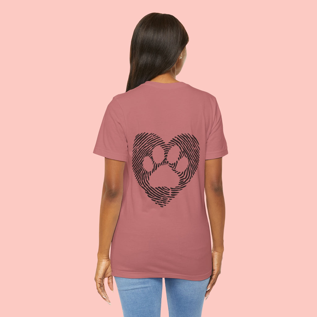 T-Shirt — Heart Pawprint Fingerprint Design (Pet Lover Gift)