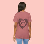 T-Shirt — Heart Pawprint Fingerprint Design (Pet Lover Gift)