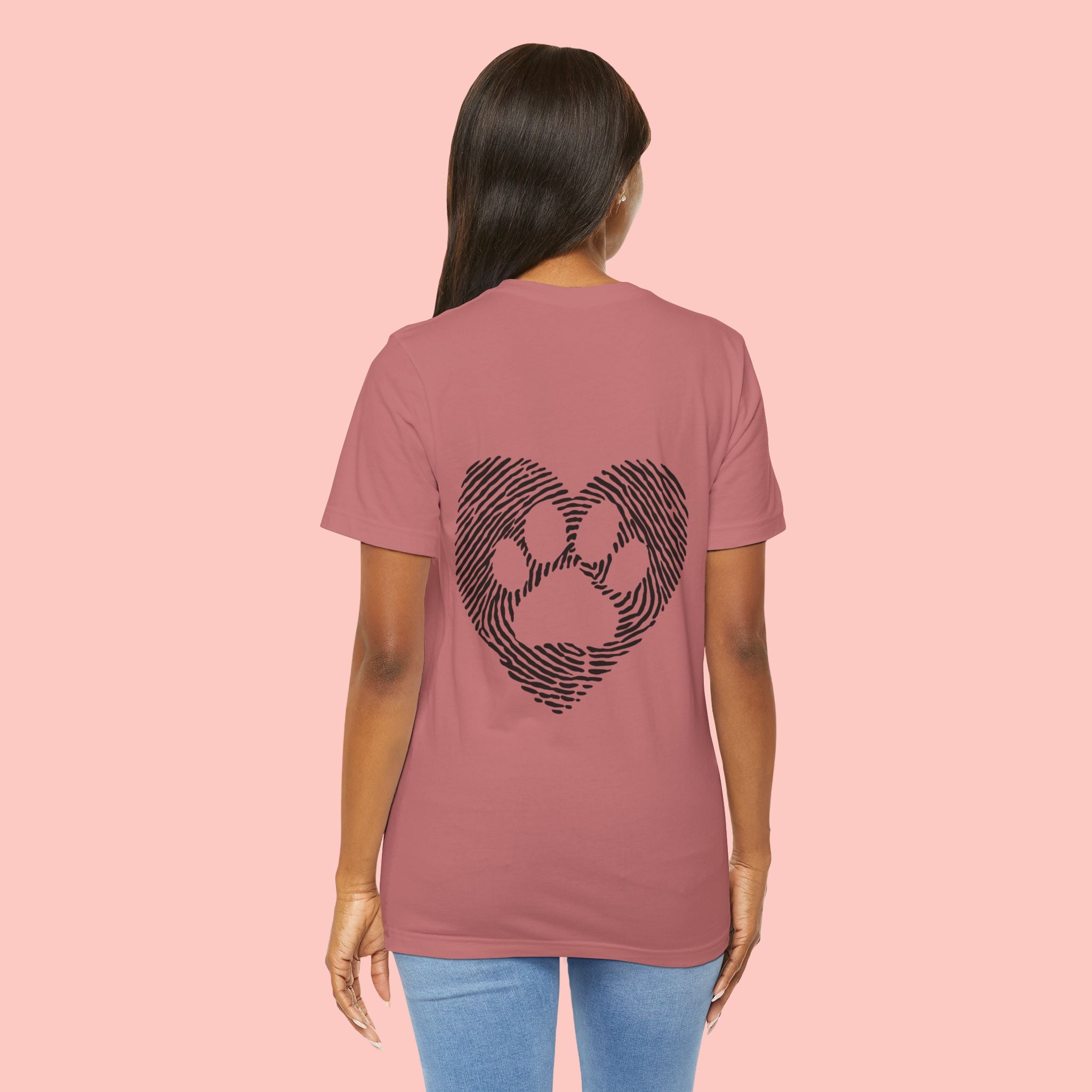 T-Shirt — Heart Pawprint Fingerprint Design (Pet Lover Gift)