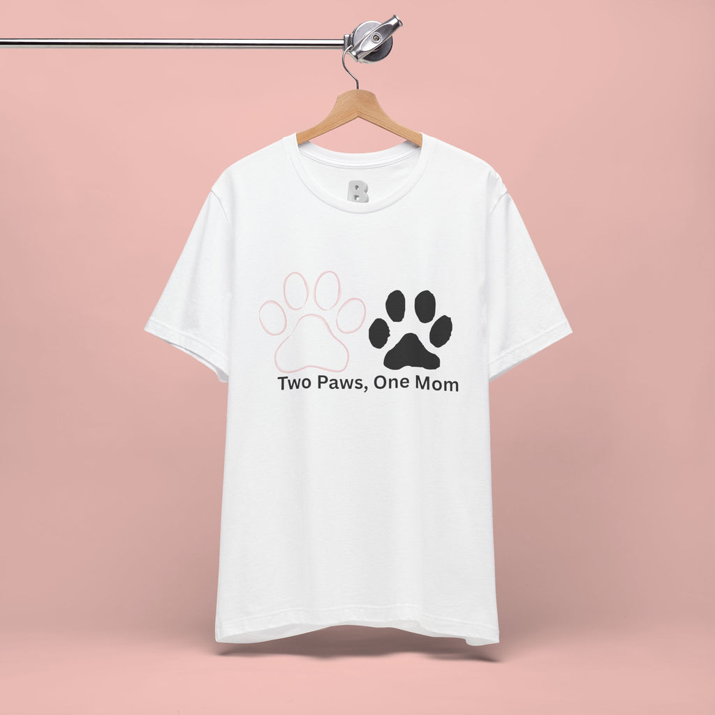 Two Paws, One Mom T-Shirt – Cute Dog Mom Paw Print Tee