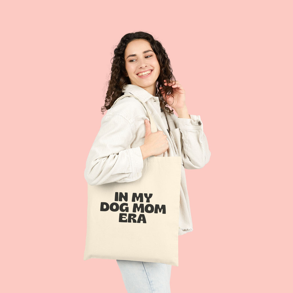 Tote Bag — "In My Dog Mom Era" Canvas Tote for Dog Moms, Reusable Grocery & Everyday Carry