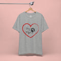 Dog Mom Heart Paw T‑Shirt
