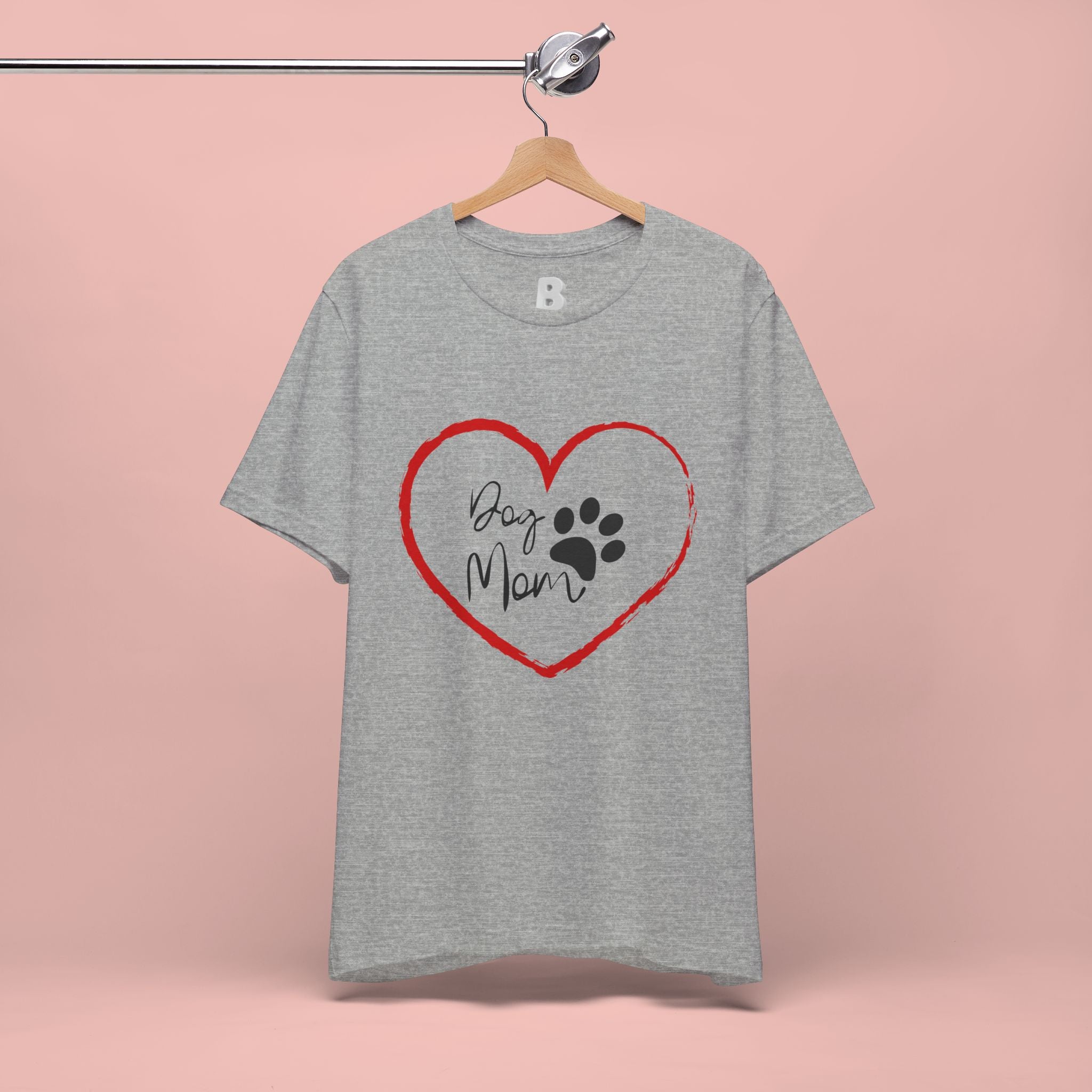 Dog Mom Heart Paw T‑Shirt