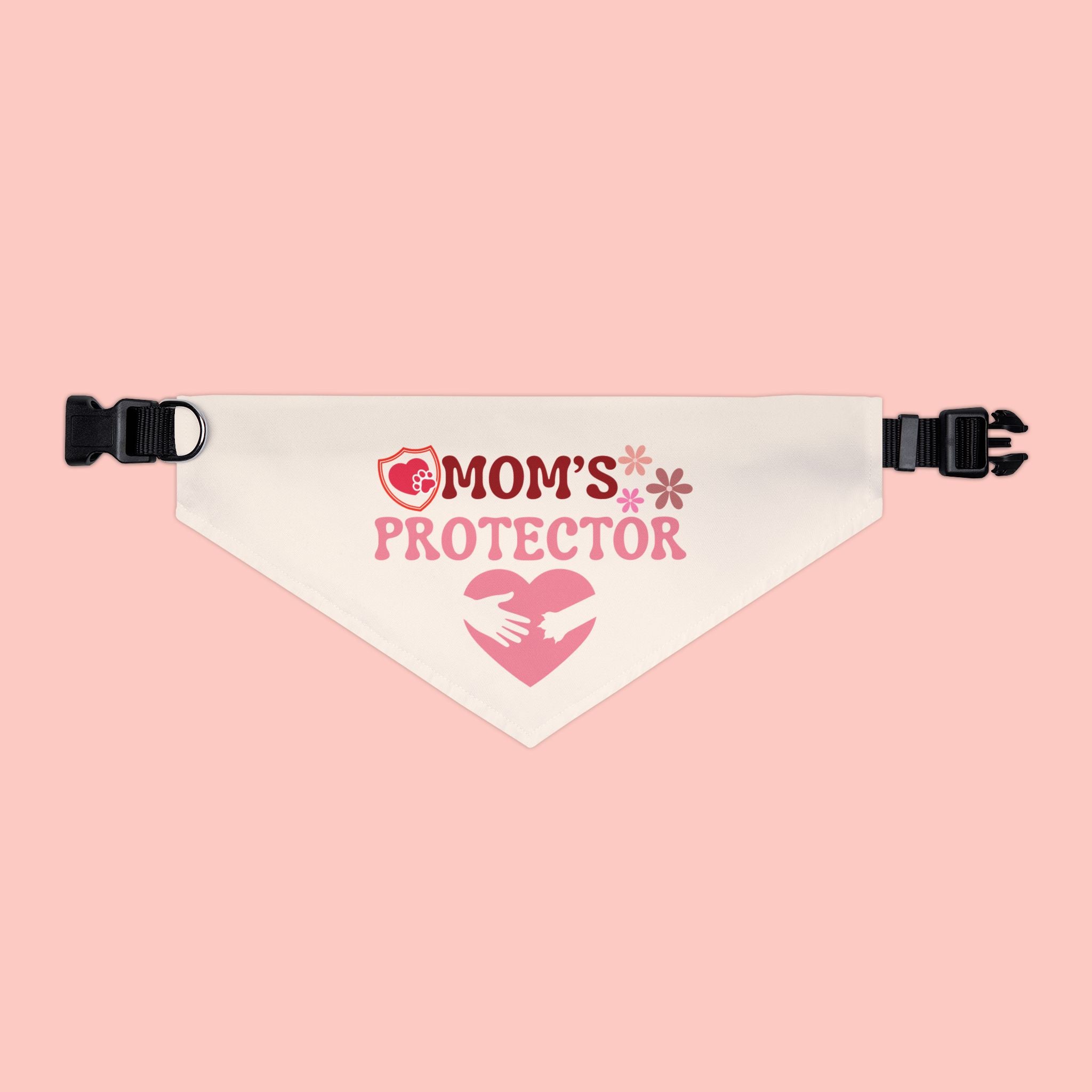 Mom's Protector Pet Bandana Collar — Pink Heart Dog Bandana for Moms