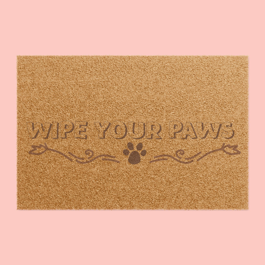 Doormat — "Wipe Your Paws" Coir Pet Welcome Mat