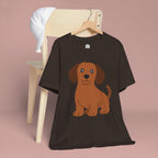 Dachshund Puppy Graphic T-Shirt — Cute Brown Dog Tee