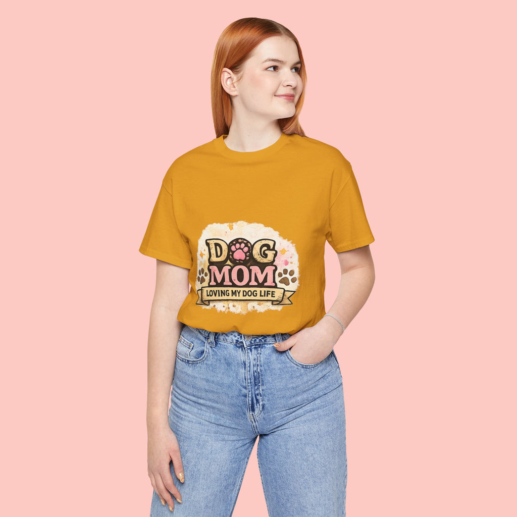 Dog Mom T-Shirt – "Loving My Dog Life" Cute Paw Print Tee for Pet Moms