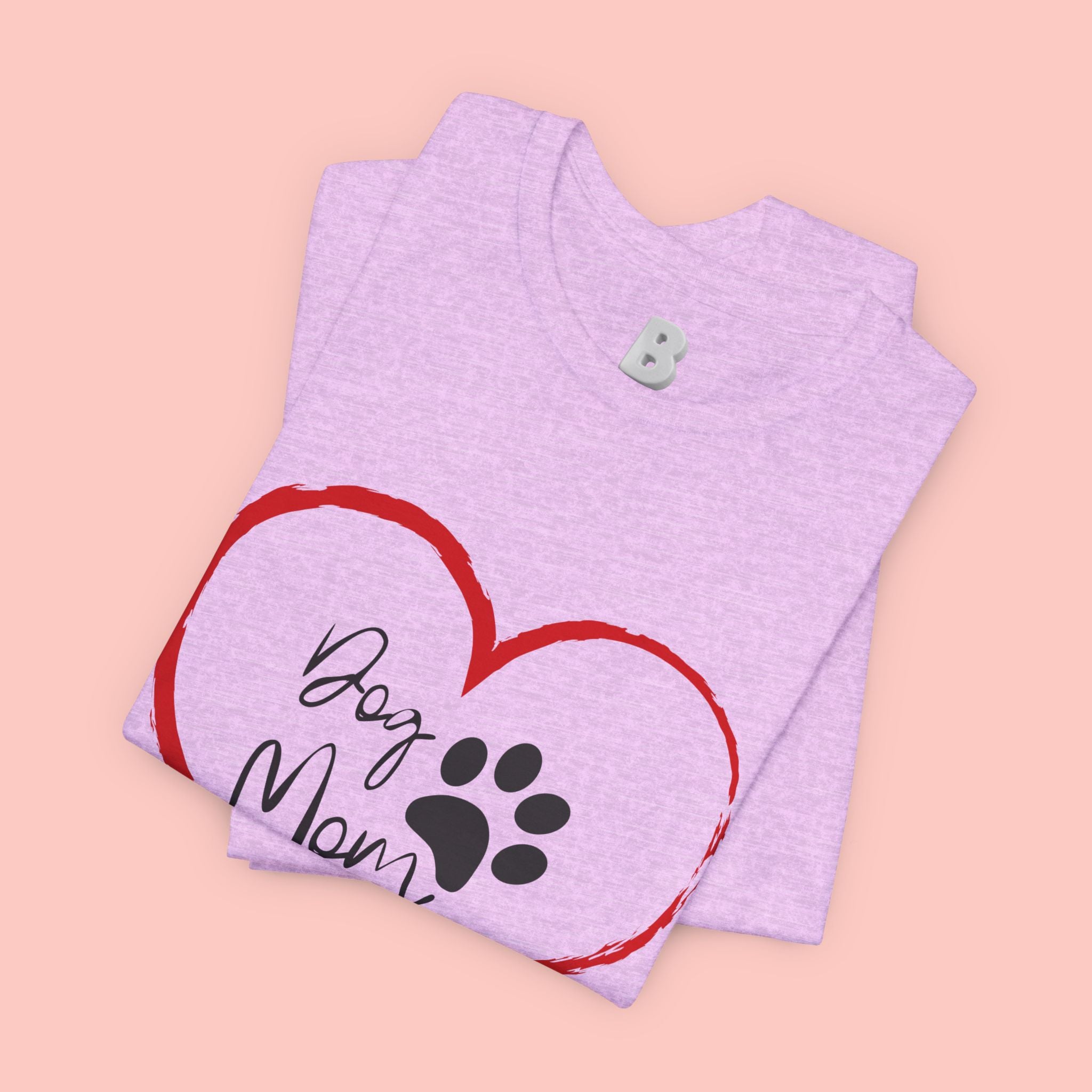 Dog Mom Heart Paw T‑Shirt