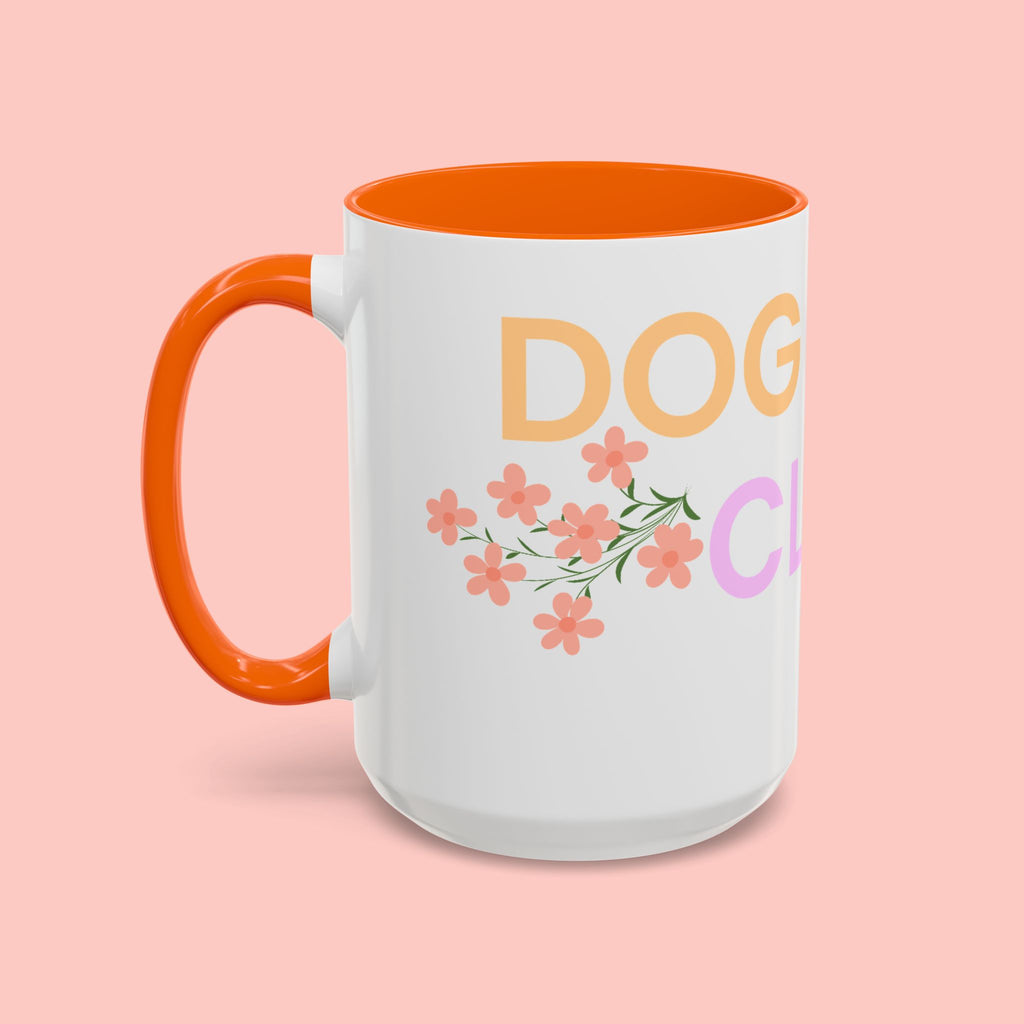 Dog Mom Club Accent Coffee Mug – Colorful Paw Print 11/15oz
