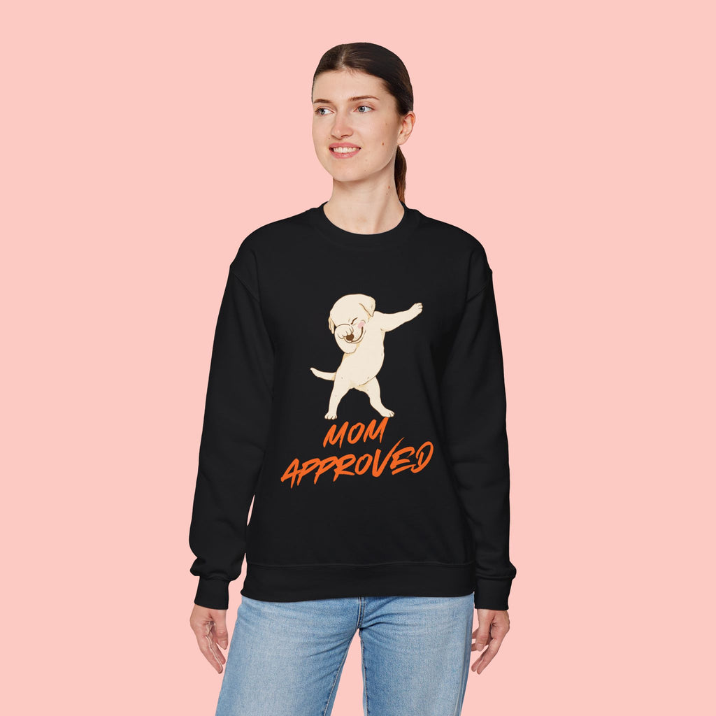 Crewneck Sweatshirt - 'Mom Approved' Dabbing Dog Cute Graphic