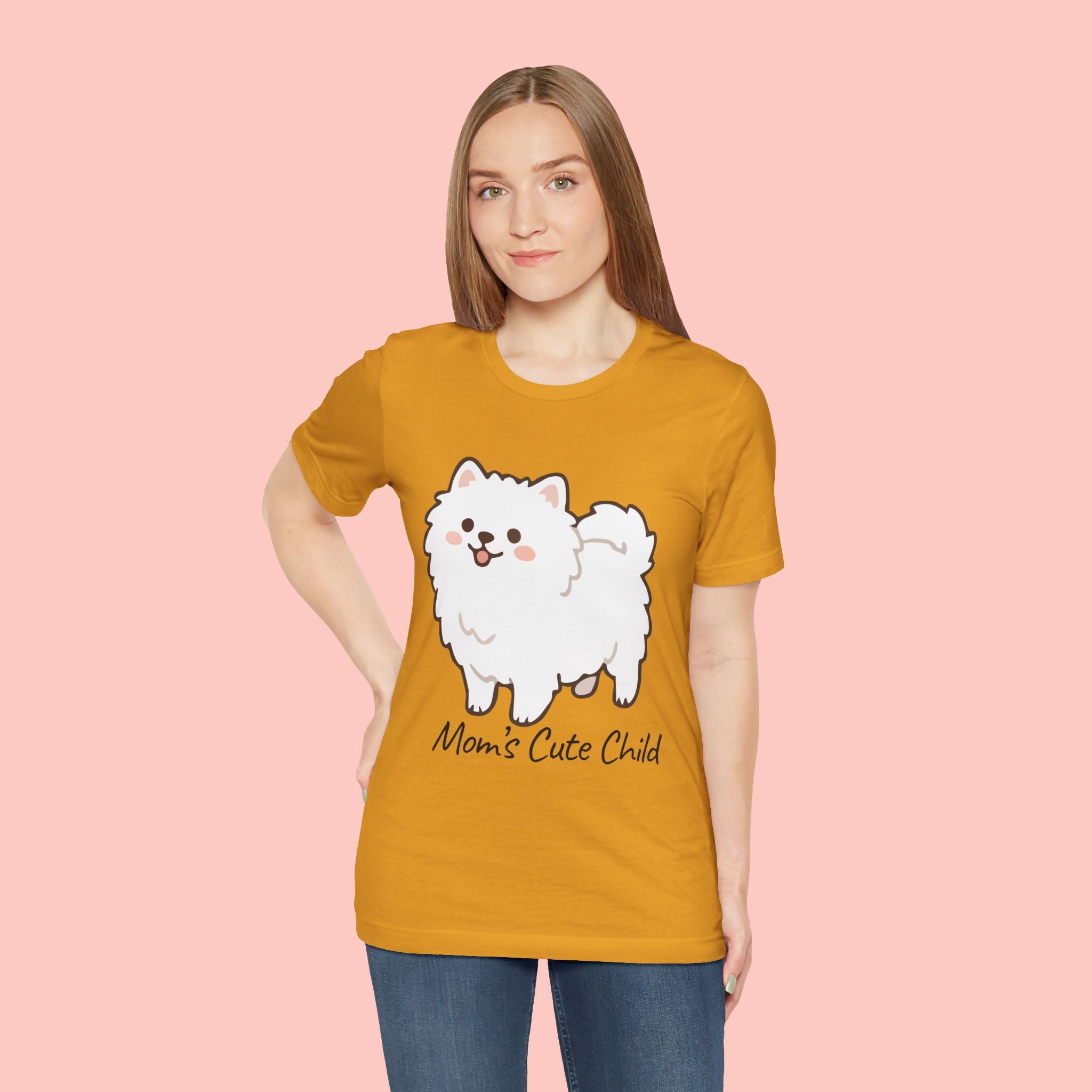 Cute Fluffy Pomeranian Tee — "Mom's Cute Child" Dog T-Shirt