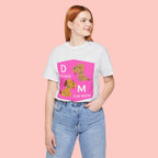 Dog Mom T-Shirt — Cute Pink "D for Dog, M for Mom" Graphic Tee