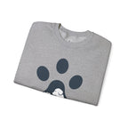 Dog Mom Crewneck Sweatshirt - Paw Print & Silhouette Graphic