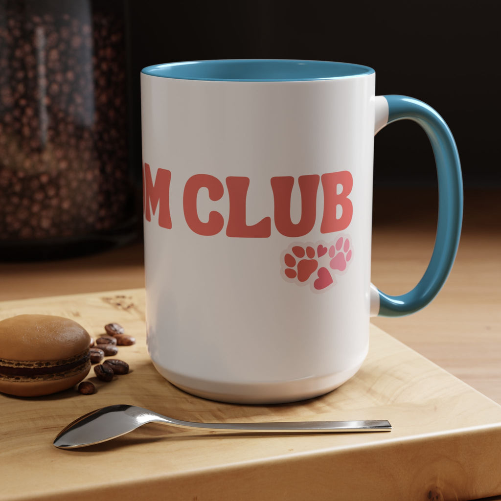Mom Club Coffee Mug — Cute Paw Print Accent Mug for Dog Moms (11/15 oz)