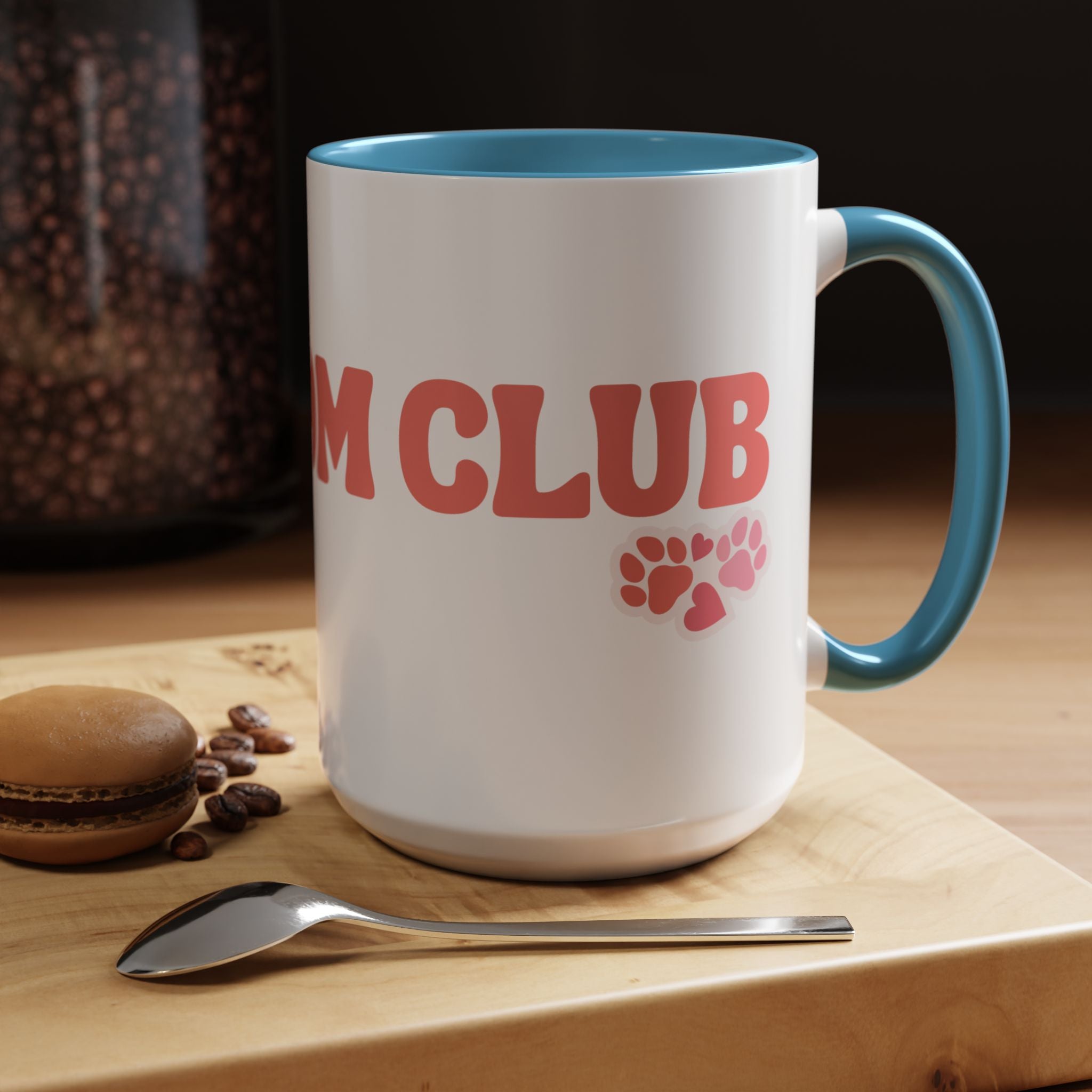 Mom Club Coffee Mug — Cute Paw Print Accent Mug for Dog Moms (11/15 oz)