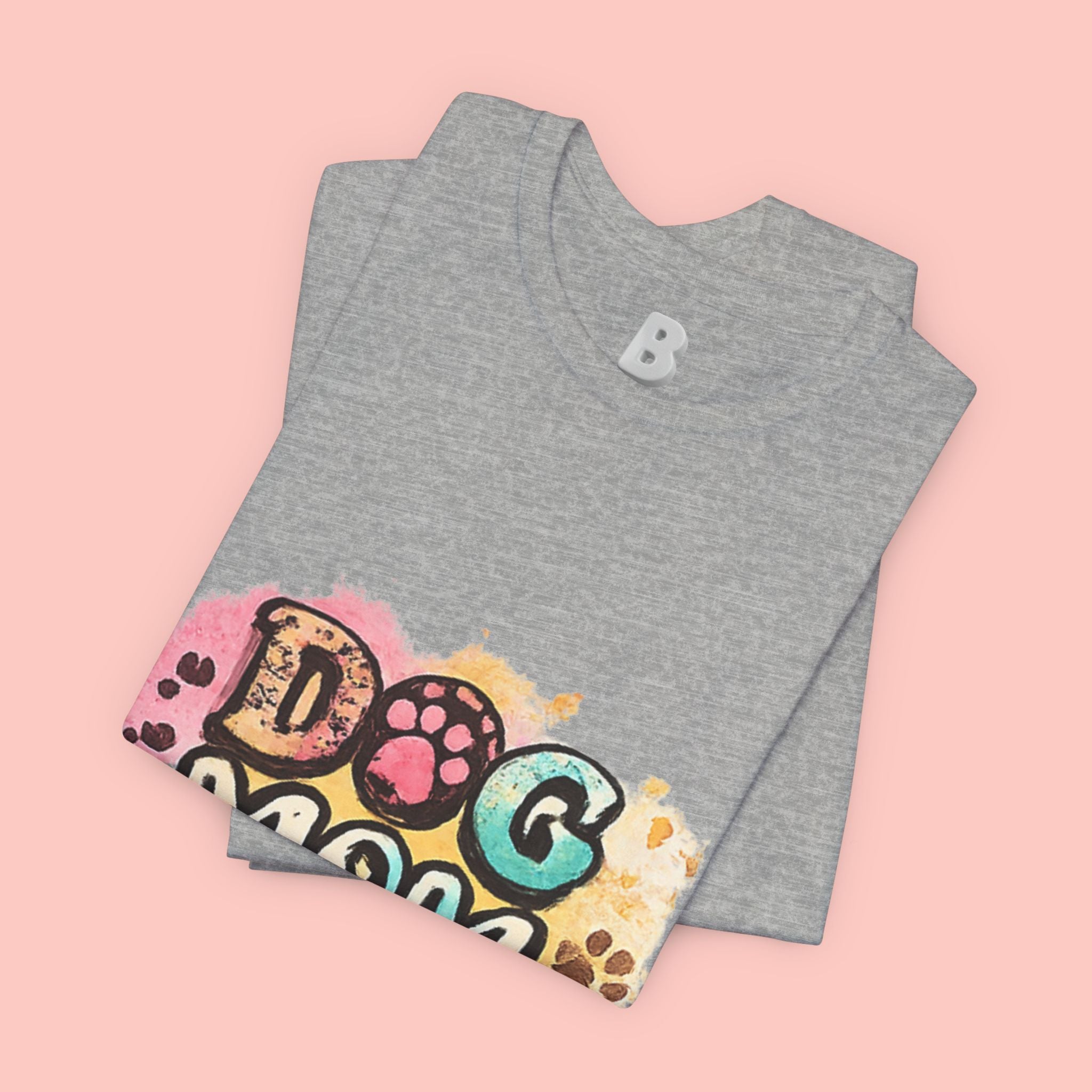 Dog Mom T-Shirt — Colorful Paw Print Graphic Tee for Pet Lovers