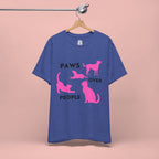 Paws Over People Tee — Pink Cats & Dogs Graphic T-Shirt
