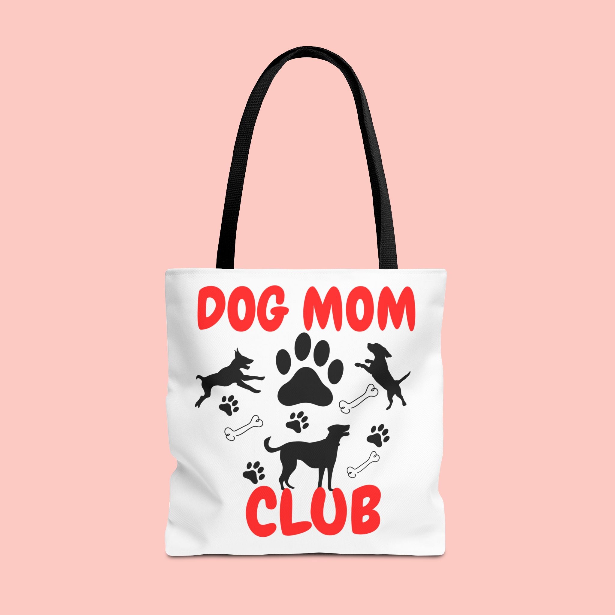 Dog Mom Club Tote Bag – Cute Paw Print Canvas Tote for Dog Lovers