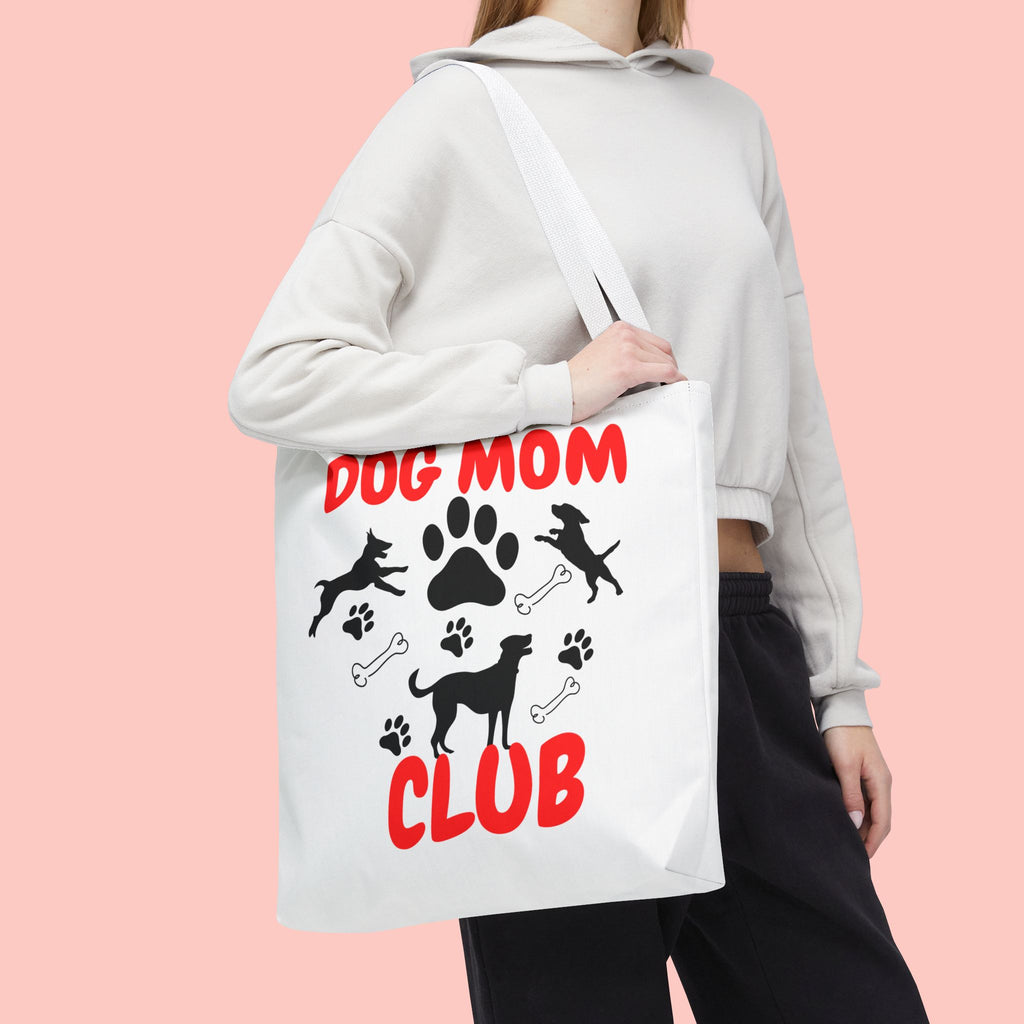 Dog Mom Club Tote Bag – Cute Paw Print Canvas Tote for Dog Lovers