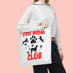 Dog Mom Club Tote Bag – Cute Paw Print Canvas Tote for Dog Lovers