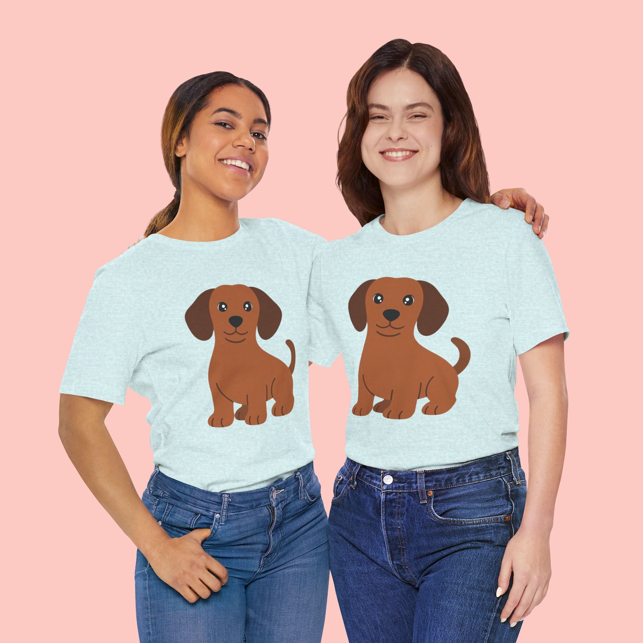 Dachshund Puppy Graphic T-Shirt — Cute Brown Dog Tee