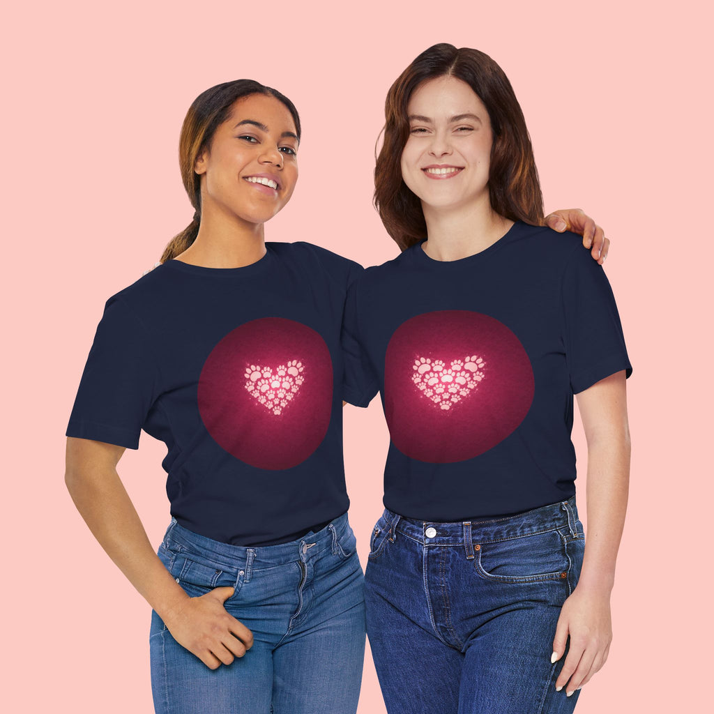 Paw Print Heart T‑Shirt — Cute Pet Lover Tee