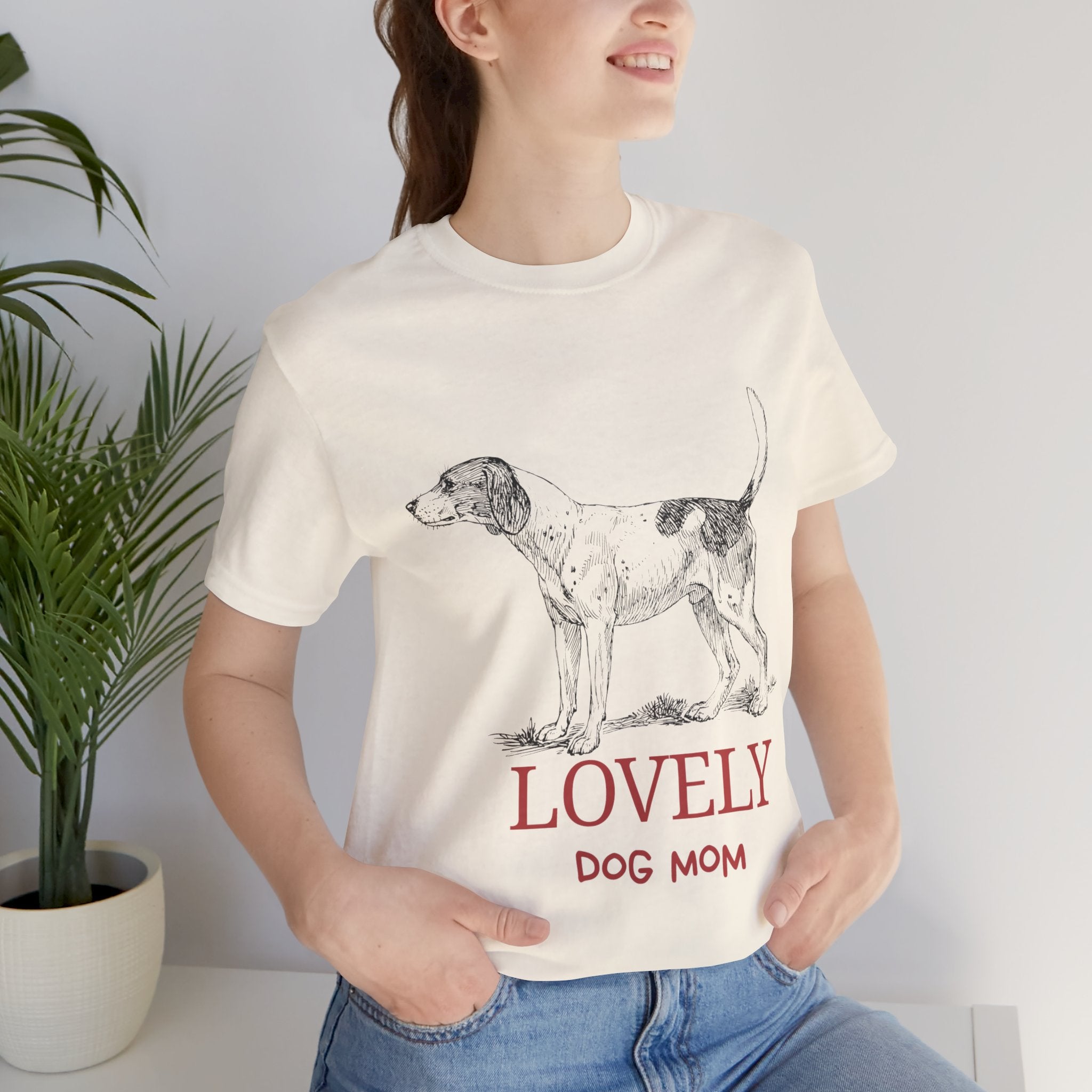Lovely Dog Mom T-Shirt — Vintage Sketch Dog Graphic Tee