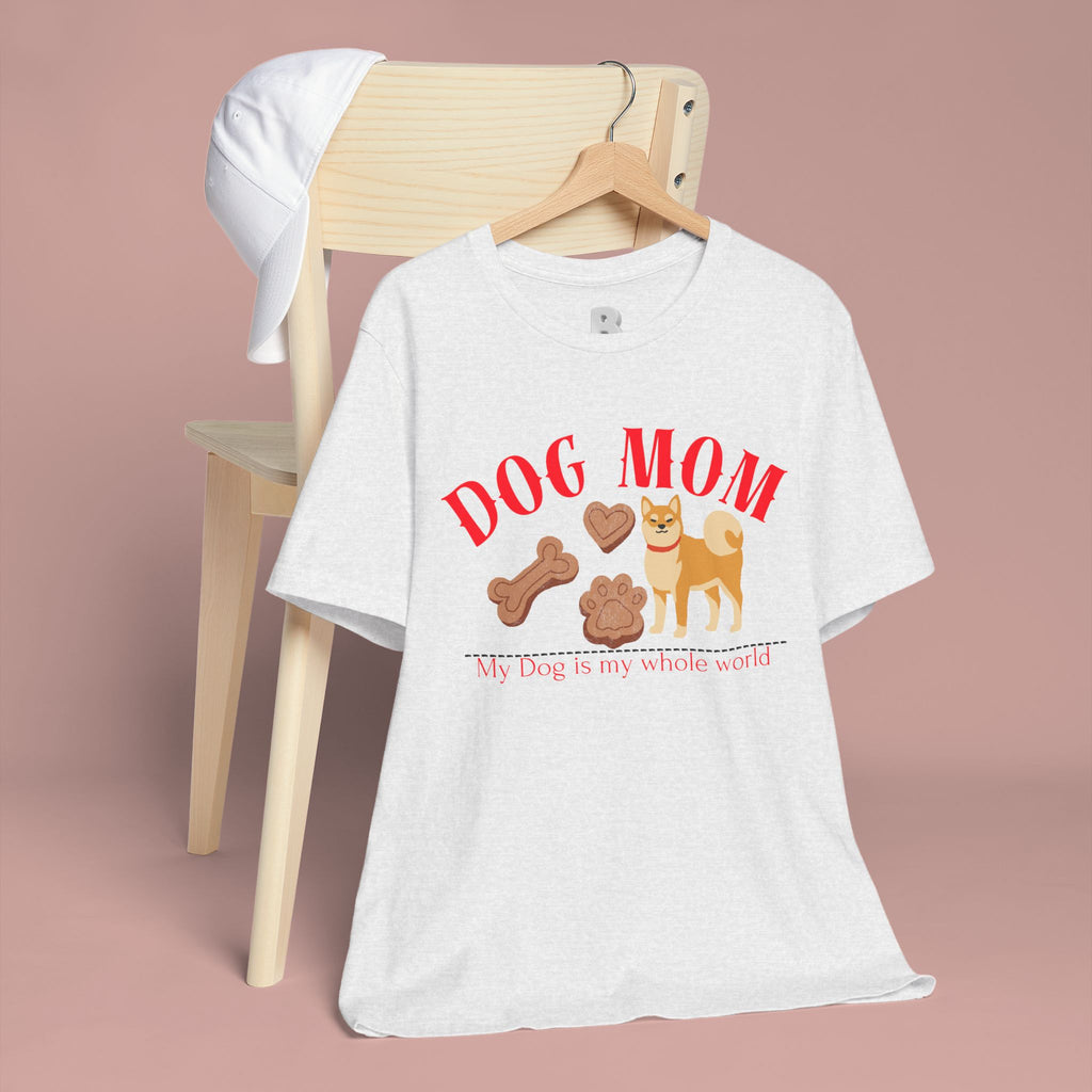 Dog Mom T-Shirt — Cute Shiba & Treats “My Dog Is My Whole World” Tee