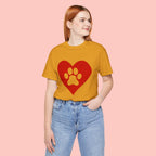 Pet Lover T-Shirt — Red Heart Paw Print Tee