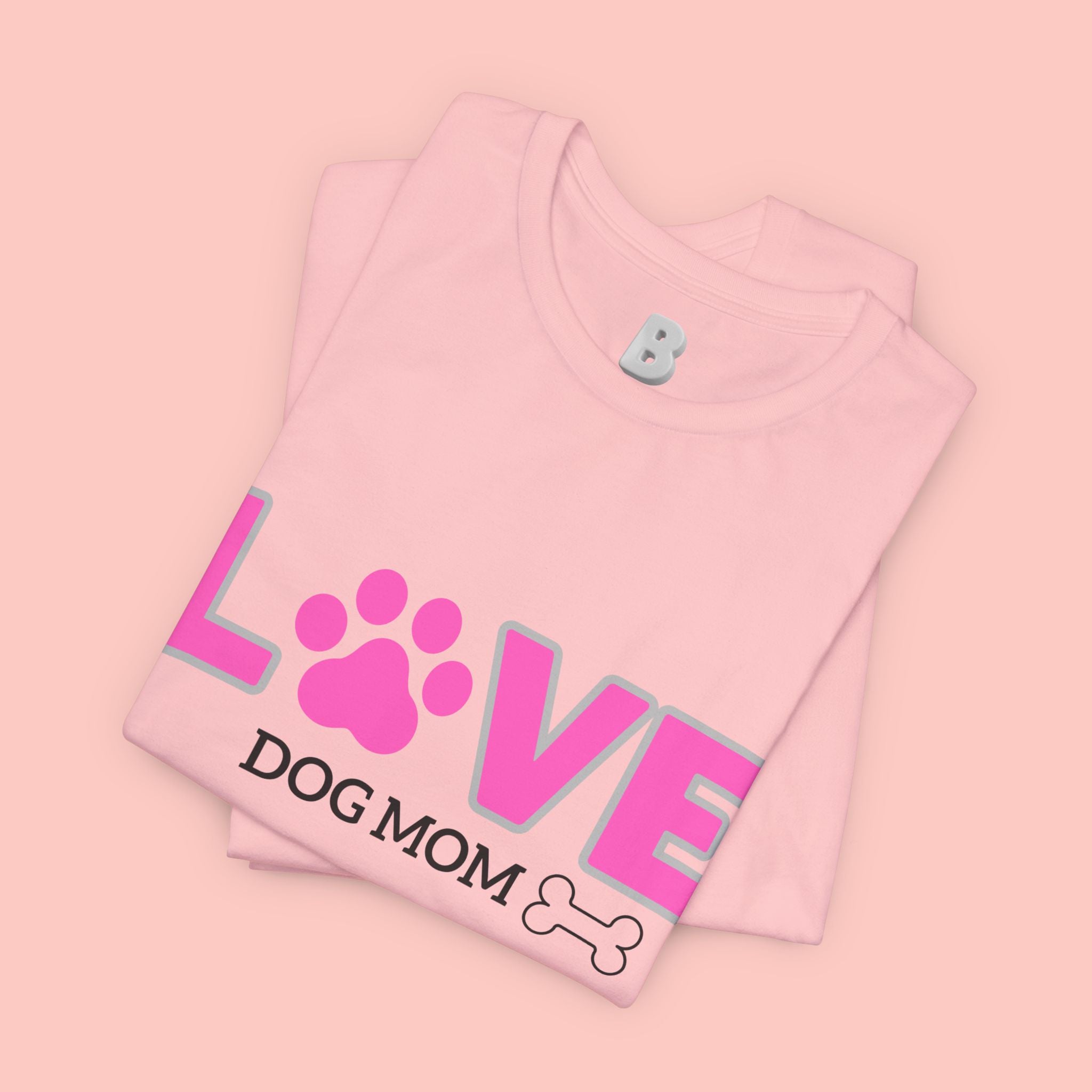 Love Dog Mom T-Shirt — Pink Paw Graphic Tee