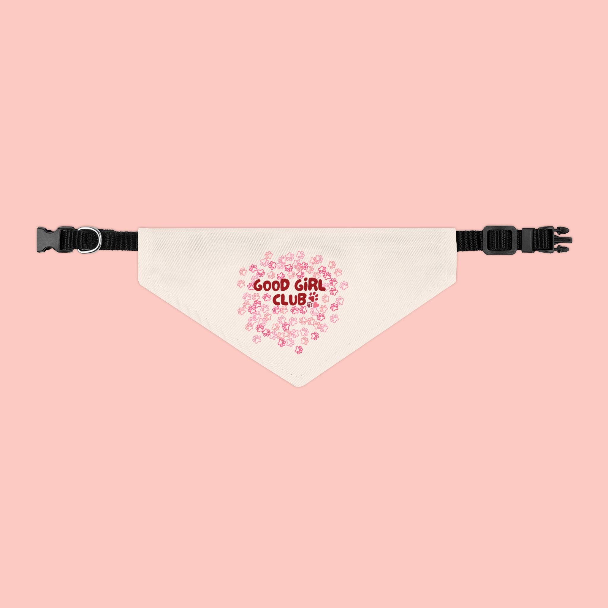 Pet Bandana — "Good Girl Club" Floral Heart Collar Accessory