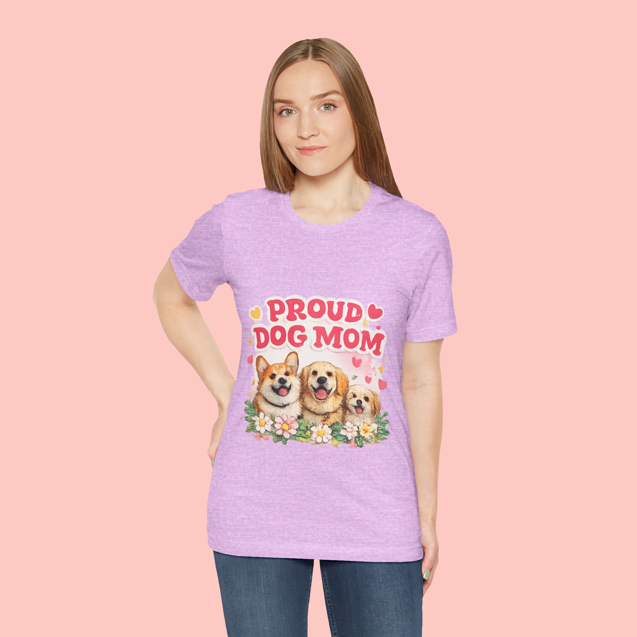 Proud Dog Mom T-Shirt — Cute Corgi & Golden Retriever Floral Tee for Pet Lovers