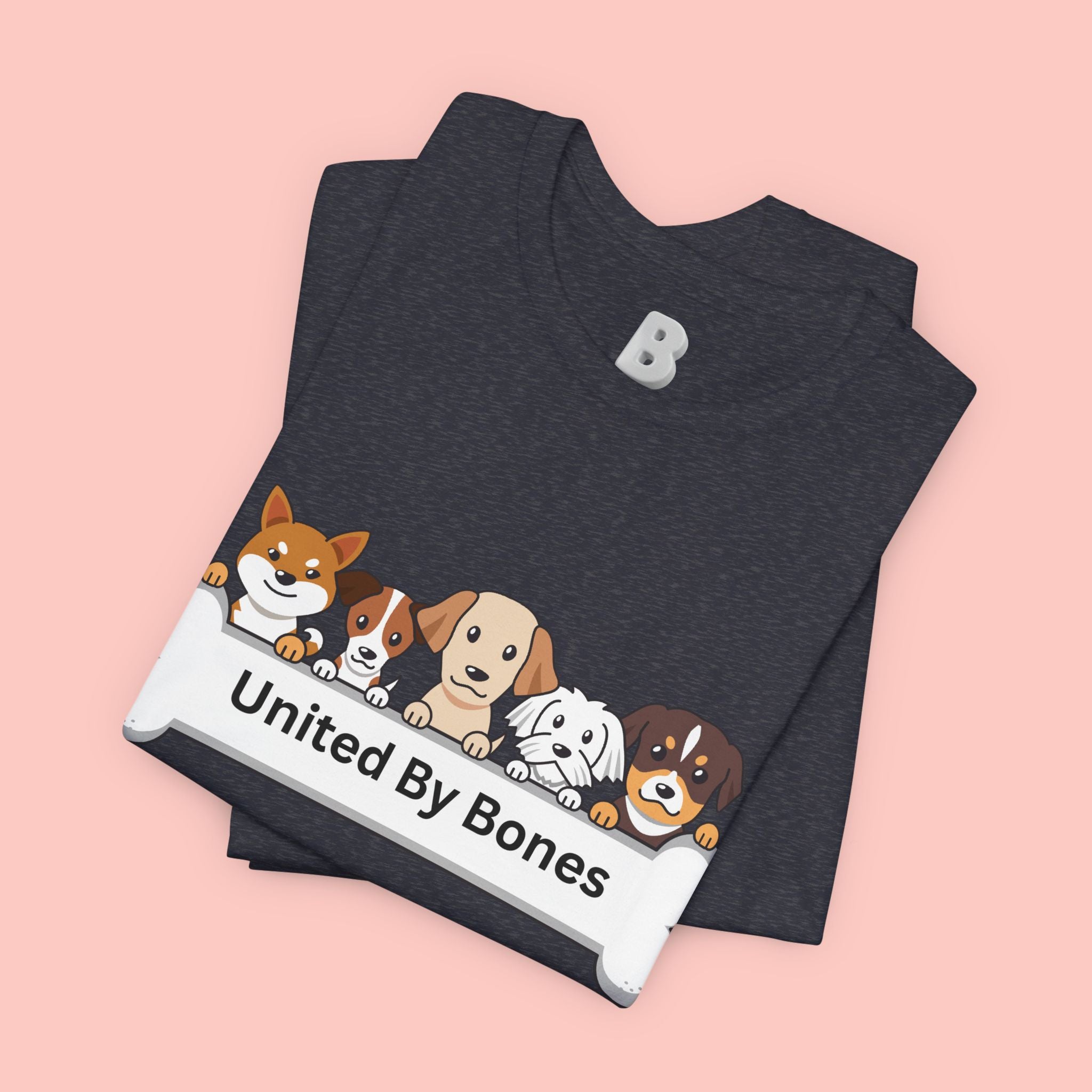 Dog Lover T‑Shirt — "United By Bones" Cute Cartoon Dogs Tee